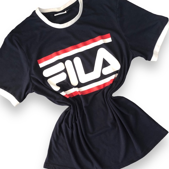 FILA Navy Graphic Print Tee Shirt - Picture 2 of 7